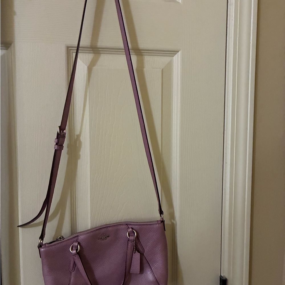 Coach Pebbled Leather Satchel in Mauve - Picture 6 of 6
